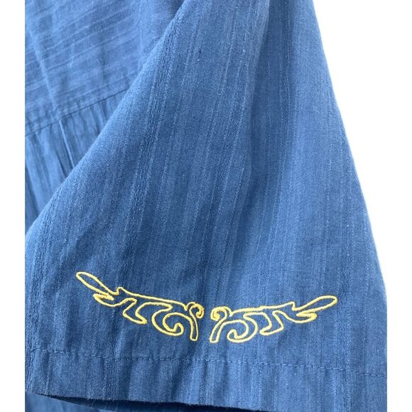 Hinano Tahiti Mens Aloha Hawaiian Shirt Size XXL Button Up Shirt Blue EUC - Picture 5 of 8